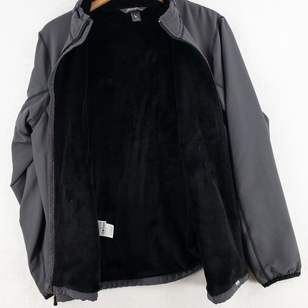 Eddie Bauer Jacket Men's Medium Gray Windfoil Elite Jacket Lined Furry Fleece - Picture 12 of 14